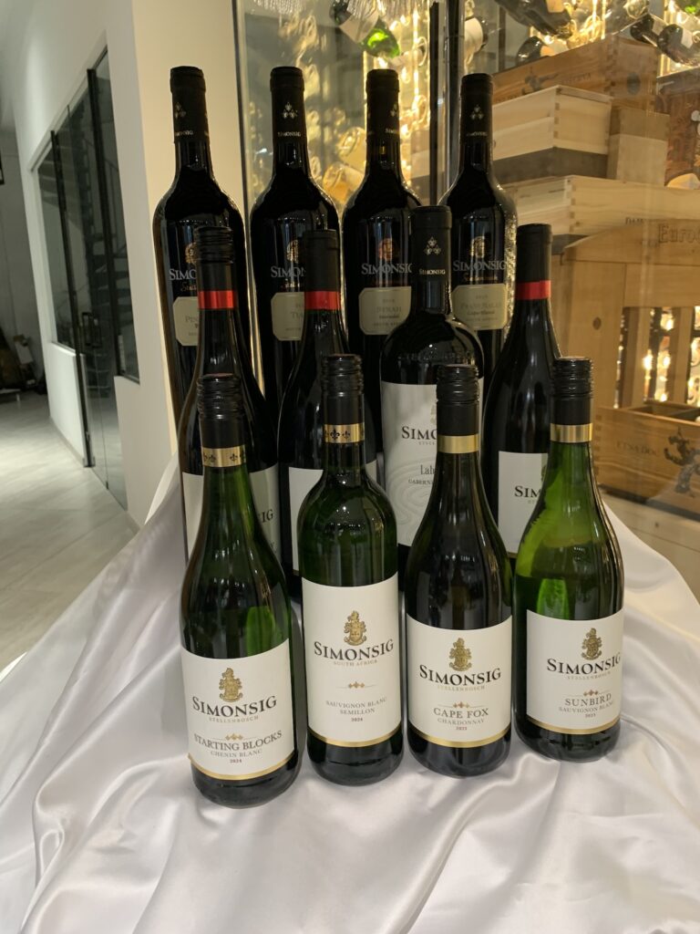 The selection of wines for the evening