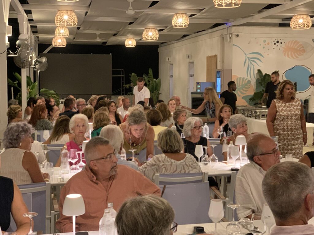 Rotarians and guests at the BBQ