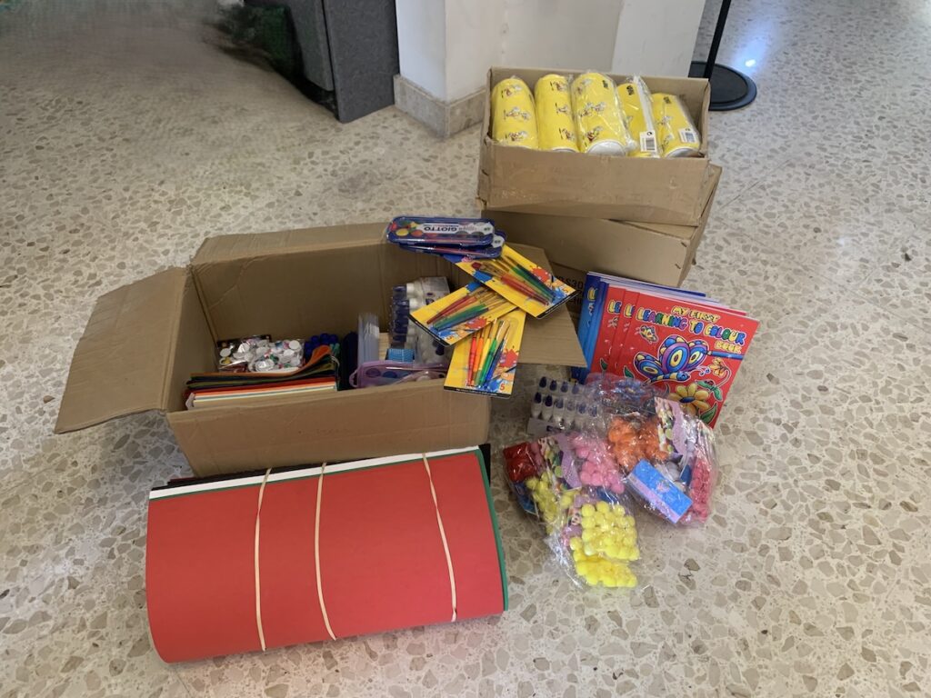 The stationery items donated