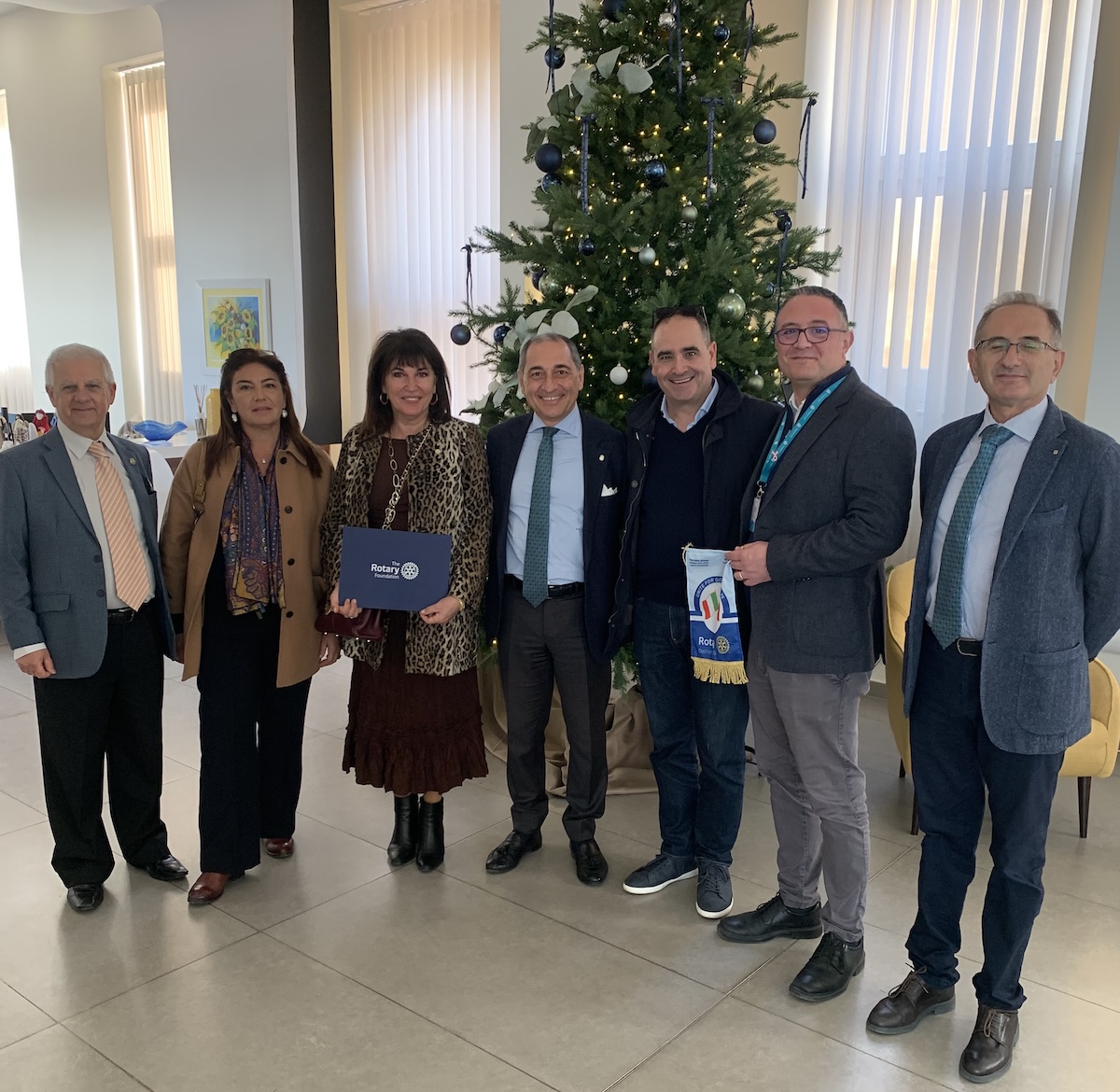 The Governor, District Secretary and Club Board members together with Hospice CEO